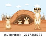 Desert Background With A Group...