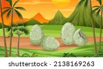 Scene With Dinosaur Eggs In The ...