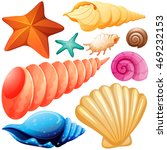 different types of seashells... | Shutterstock .eps vector #469232153