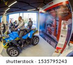 Small photo of MOSCOW, RUSSIA - OCTOBER 16, 2019: Russian Mechanics all-terrain vehicle RM 800 designed on CAD system SolidWorks demonstrated at SolidWorks Summit Russia in Moscow, Russia on October 16, 2019.