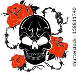 Pirate Skull And  Roses