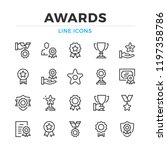 awards line icons set. modern... | Shutterstock .eps vector #1197358786