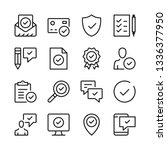 approve line icons set. check... | Shutterstock .eps vector #1336377950