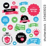 set of vector stickers and... | Shutterstock .eps vector #143603023