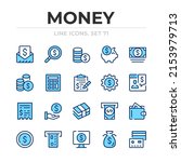 money vector line icons set.... | Shutterstock .eps vector #2153979713