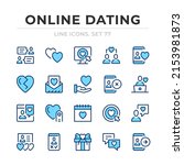 online dating vector line icons ... | Shutterstock .eps vector #2153981873