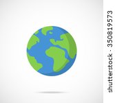 vector planet earth icon. flat... | Shutterstock .eps vector #350819573
