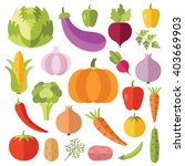 vegetables flat icons set.... | Shutterstock .eps vector #403669903