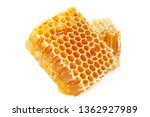 Yellow Honeycomb Slice Closeup...