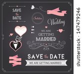 chalkboard style wedding design ... | Shutterstock .eps vector #147479246
