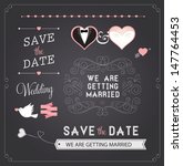 chalkboard style wedding design ... | Shutterstock .eps vector #147764453