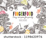 poster with finger food... | Shutterstock .eps vector #1198620976