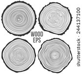 Set Of Four Vector Tree Rings...