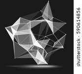 wireframe mesh polygonal... | Shutterstock . vector #590614856
