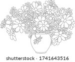 summer bouquet of beautiful... | Shutterstock .eps vector #1741643516