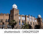 Small photo of Former Bullring La Monumental building exterior in modernist Eixample district of Barcelona, Catalonia, Spain. Noways it serving as scene of musical events. Barcelona tourist attraction background