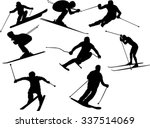 the set of skier silhouette