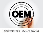 Small photo of OEM Original Equipment Manufacturer - company that produces parts and equipment that may be marketed by another manufacturer, acronym text with marker