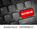 Small photo of Bestseller text button on keyboard, concept background