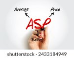 Small photo of ASP - Average Selling Price acronym, business concept background