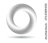 circle with halftone black dots ... | Shutterstock .eps vector #1914589450