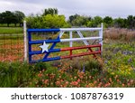 Texas Flag Gate In A Field Of...