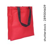 red cotton eco bag on white... | Shutterstock . vector #289004609