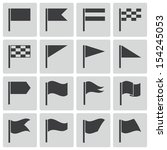 vector black flag icons set | Shutterstock .eps vector #154245053