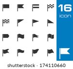 vector black flag icons set on... | Shutterstock .eps vector #174110660
