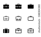 Vector Black Briefcase Icons...