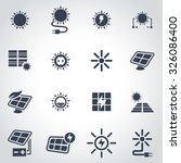 vector black solar energy icon... | Shutterstock .eps vector #326086400