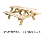 Wooden Picnic Table Isolated On ...