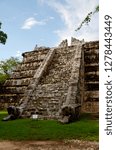 Small photo of Tomb of the High Priest, one of the structures at Chichen Itza in Mexico