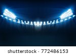 bright stadium arena lights... | Shutterstock .eps vector #772486153