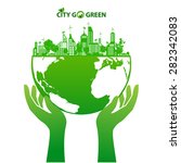 city energy conserve with green ... | Shutterstock .eps vector #282342083