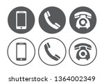 telephone icons set on white... | Shutterstock .eps vector #1364002349