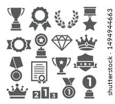 Awards Icons Set On White...