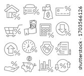 loan and credit line icons on... | Shutterstock .eps vector #1703566126