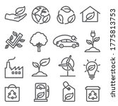 ecology line icons set on white ... | Shutterstock . vector #1775813753