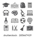 school and education icons | Shutterstock .eps vector #185667419