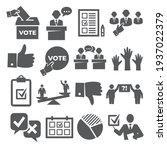 vote icons set on white... | Shutterstock . vector #1937022379