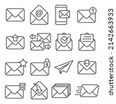 email line icon set on white... | Shutterstock .eps vector #2142663933
