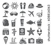 summer icons | Shutterstock .eps vector #608816063