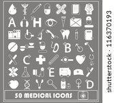 set of 50 medical icon  ... | Shutterstock .eps vector #116370193