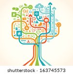 social network tree | Shutterstock .eps vector #163745573
