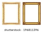 set of vintage golden frame... | Shutterstock . vector #196811396