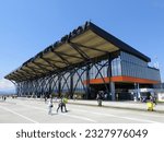 Small photo of BRASOV, ROMANIA – JUNE 11, 2023: The newly inaugurated Brasov-Ghimbav International Airport, visited by the public during an Open Days weekend event.