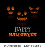 halloween background with three ... | Shutterstock . vector #1204641559
