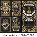 set of 5 old labels. western... | Shutterstock .eps vector #1089489383