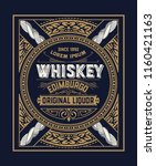 whiskey label with old frames.... | Shutterstock .eps vector #1160421163